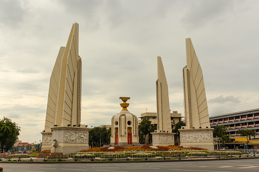 AUGUST 20, 2029, BANGKOK, THAILAND: The Democracy Monument is a public monument in the centre of Bangkok, capital of Thailand