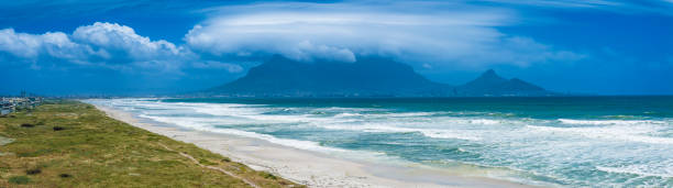 Table mountain covered with cloud in Cape town