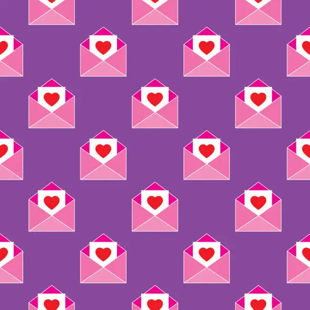 Vector illustration of Valentine Letters Seamless Pattern