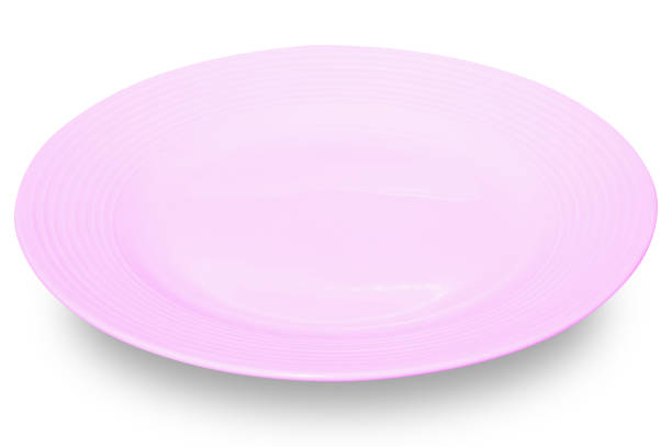 istock Pink circle ceramics plate isolated on white background. 1903824772