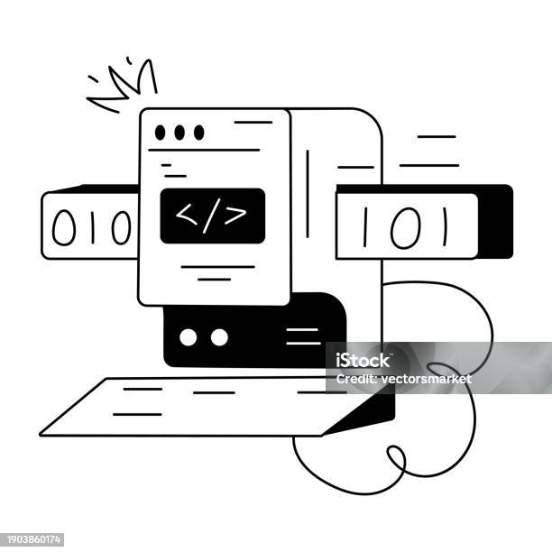 Programming Constructs Doodle Mini Illustration Stock Illustration ...