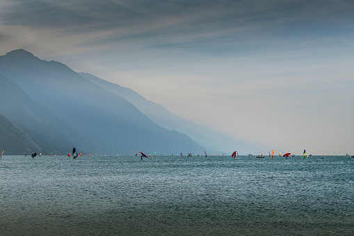 windsurfer at Lake Garda in Italy