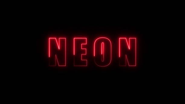 istock Red neon sign with the word NEON against a dark background. 1903918889