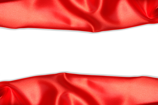 Red silk fabric white background