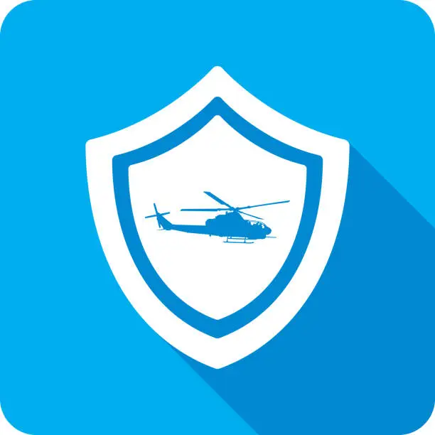 Vector illustration of Shield Helicopter Icon Silhouette 1