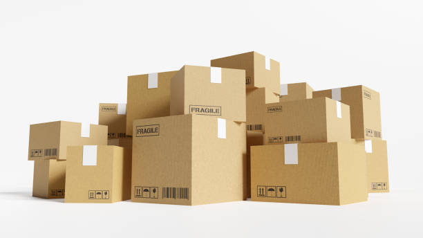 istock Delivery, warehouse, moving house concept. Cardboard boxes isolated on white background. 1903978978