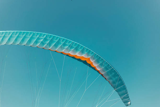 istock Colorful paraglider close-up against the blue sky 1904006059