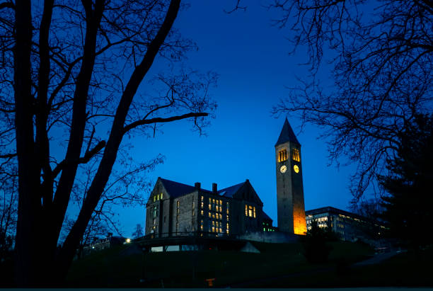 Cornell University McGraw Tower McGraw Tower in the night cornell university stock pictures, royalty-free photos & images