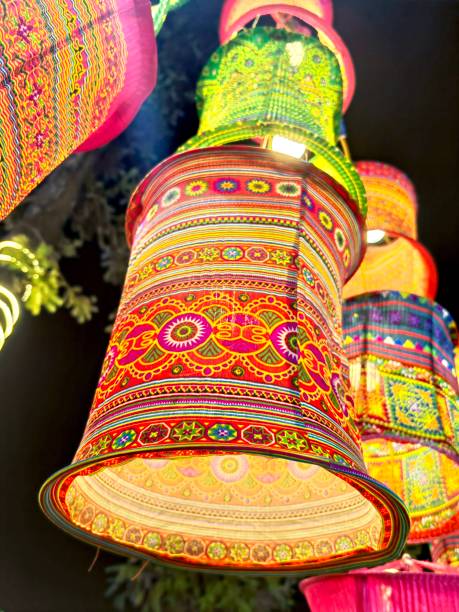 istock Colorful paper lanterns as panoramic background 1904035597