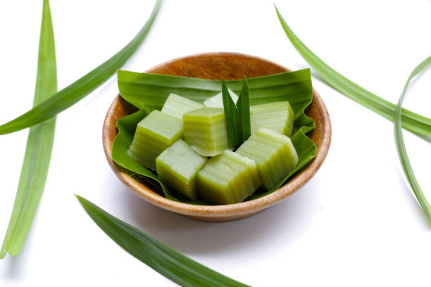 istock Steamed pandan layer cake. Thai Desserts. 1904038875