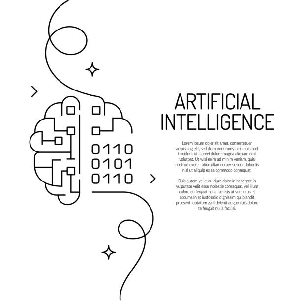 Continuous Line Drawing of Artificial Intelligence Icon. Hand Drawn Symbol Vector Illustration. vector art illustration