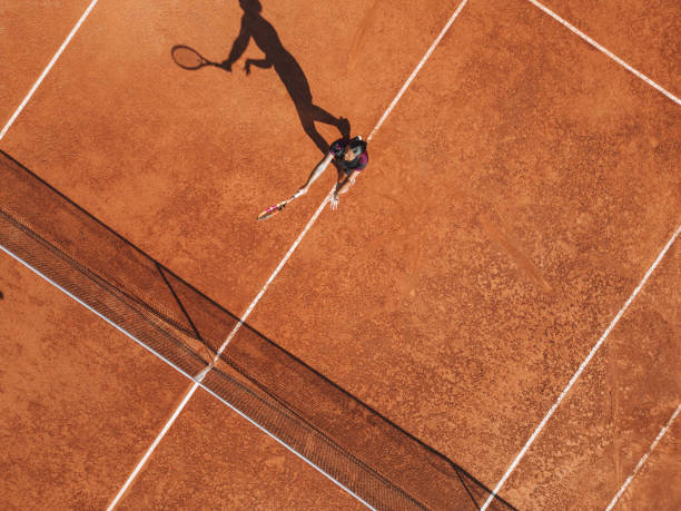 istock Bird-eye view of a tennis match 1904071333