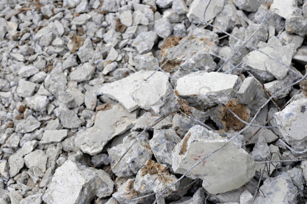istock Piles of rubble after house demolition 1904071604
