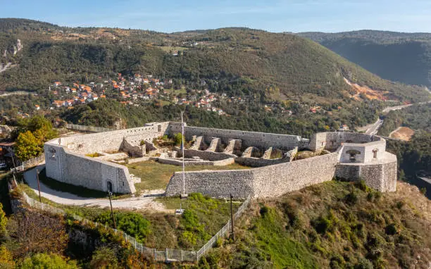 Aerial view of White Fortress in Sarajevo