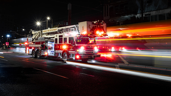 Phoenix Fire Departments' Ladder 1 onscene of a highrise response.