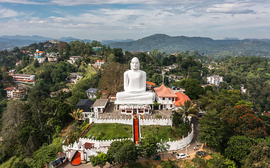 Aerial view of Sri Maha Bodhi Temple in Kandy
