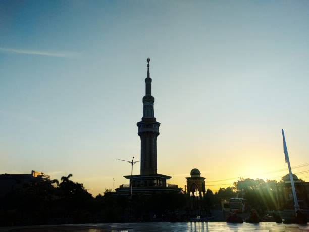 istock Tower city scape with blue sky on sunrise 1904103352