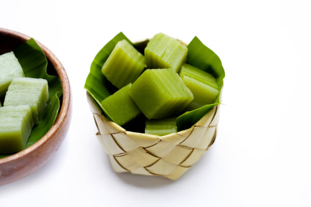 istock Steamed pandan layer cake. Thai Desserts. 1904145055