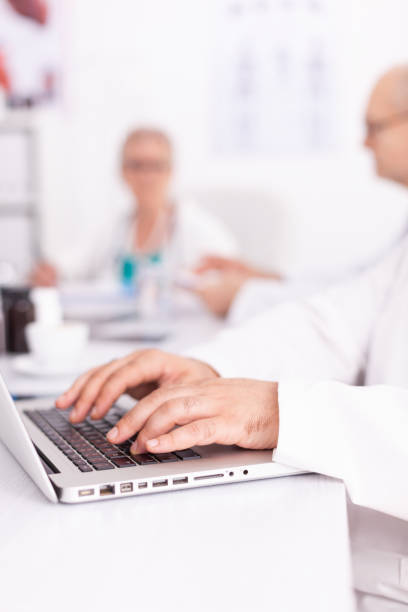 istock Close up of doctor hands 1904218075
