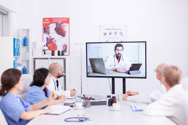 istock Videoconference of hospital team 1904221707