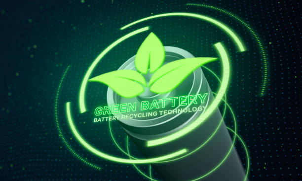 istock Green eco-friendly rechargeable Battery technology, clean lithium-ion recycling innovation, sustainable electric power storage, Net Zero Emissions for future environment business concept 3d rendering 1904277299