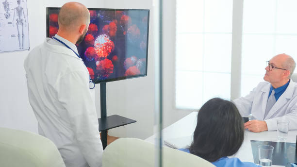 istock Expert doctor talking about global pandemic with coronavirus 1904281257