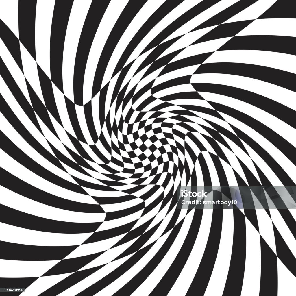 Checker Pattern Distorted Black And White Stock Illustration - Download ...
