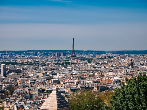 Paris. France - 05/18/2019: Panoramic view of Paris. Paris overview. Paris panorama