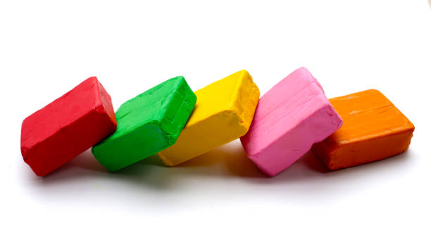 istock Colorful plasticine clay on white background. 1904299435