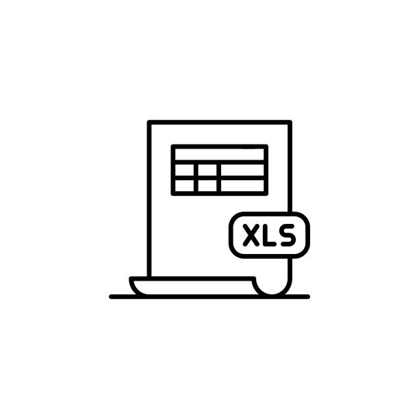 xls file line icon with editable stroke. the icon is suitable for web design, mobile apps, ui, ux, and gui design. - report table document file stock-grafiken, -clipart, -cartoons und -symbole
