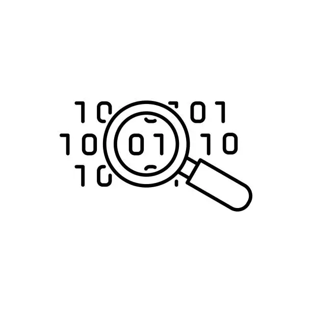 Vector illustration of Data Analysis Line Icon with Editable Stroke. The Icon is suitable for web design, mobile apps, UI, UX, and GUI design.