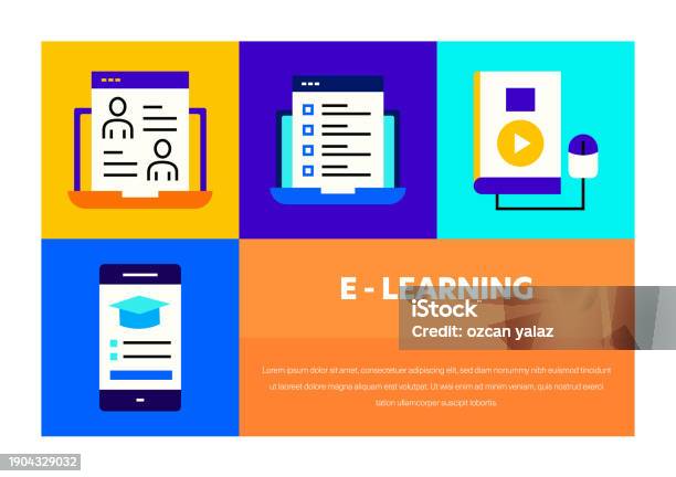 Elearning Related Vector Banner Design Concept Global Multisphere ...
