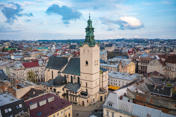 istock View on Latin Cathedral in Lviv, Ukraine  from drone 1904339169