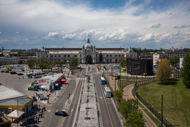 istock View on  railway station in lviv from drone 1904357373