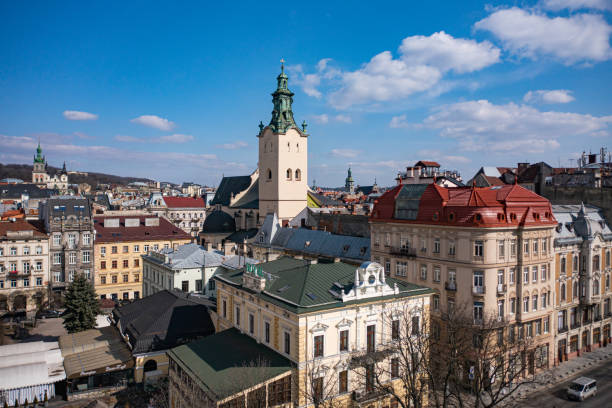 istock View on Latin Cathedral in Lviv, Ukraine  from drone 1904362819
