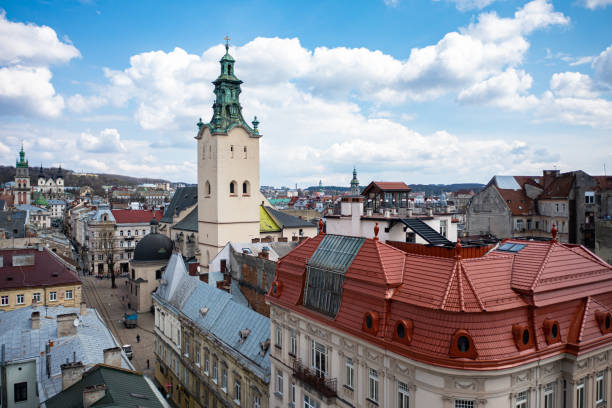istock View on Latin Cathedral in Lviv, Ukraine  from drone 1904411321