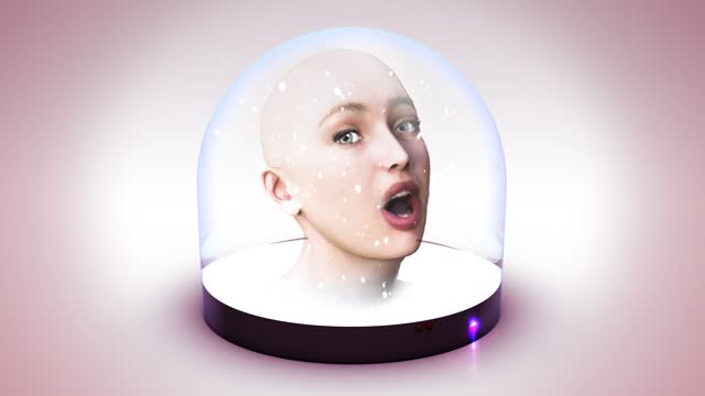 Robot Singer in Snow Globe