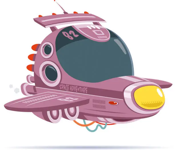 Vector illustration of SPACESHIP TOON