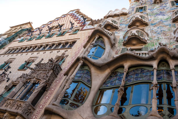 fachadas de la casa amatller y la casa batlló en barcelona, cataluña, españa, europa - cadafalch fotografías e imágenes de stock