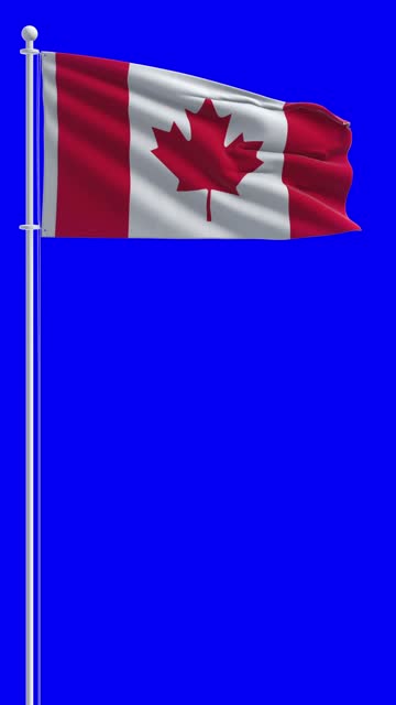 Flag of Canada on chroma key background