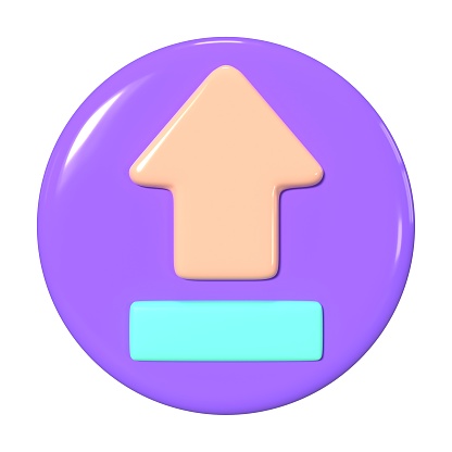 This is a Upload 3D Render Illustration Icon. High-resolution JPG file isolated on a white background.
