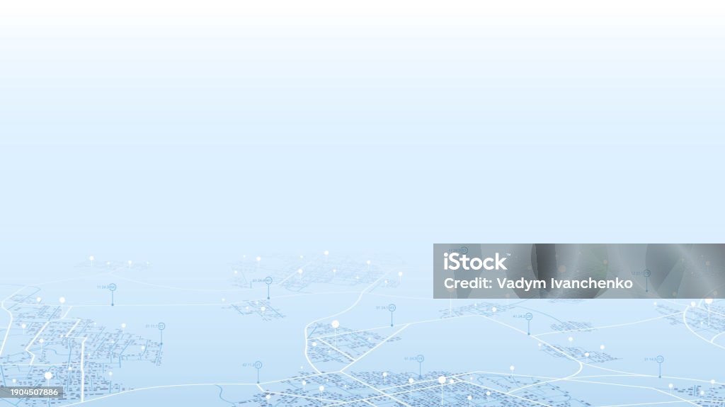 Abstract Vector Map Of Roads With Data Graphic Visualization Abstract ...