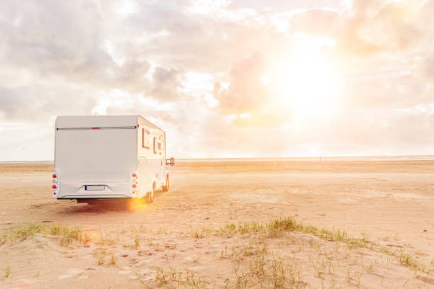 Campers on a beach by the North Sea