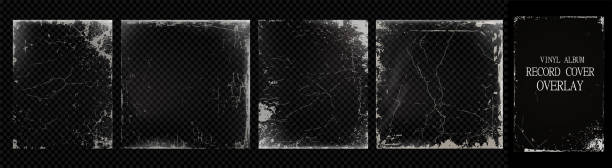 realistické překrytí textury, efekt opotřebovaného papíru. - roztrhaný fotky stock ilustrace