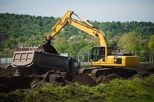 Bulldozer, Construction Industry, Construction site, Europe,