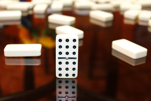 Double nine domino game tile