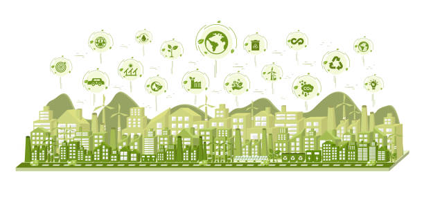 istock World environment and sustainable development concept with ecology doodle icons in gear, vector environment, eco friendly, green technology and ecology symbols. isolated vector in flat style 1904588010