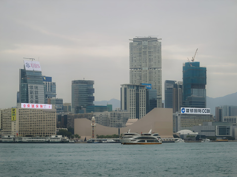 Hong Kong, China - December 22 2023: Skylines and skyscrapers in Kowloon in Hong Kong.