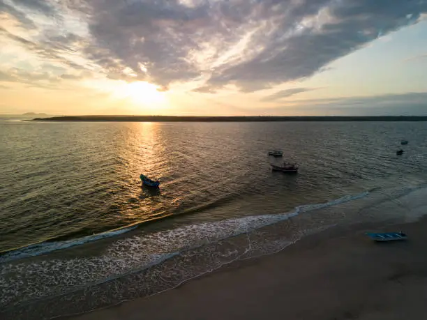 Superagui beach in the state of Paraná on the south coast of Brazil at dusk