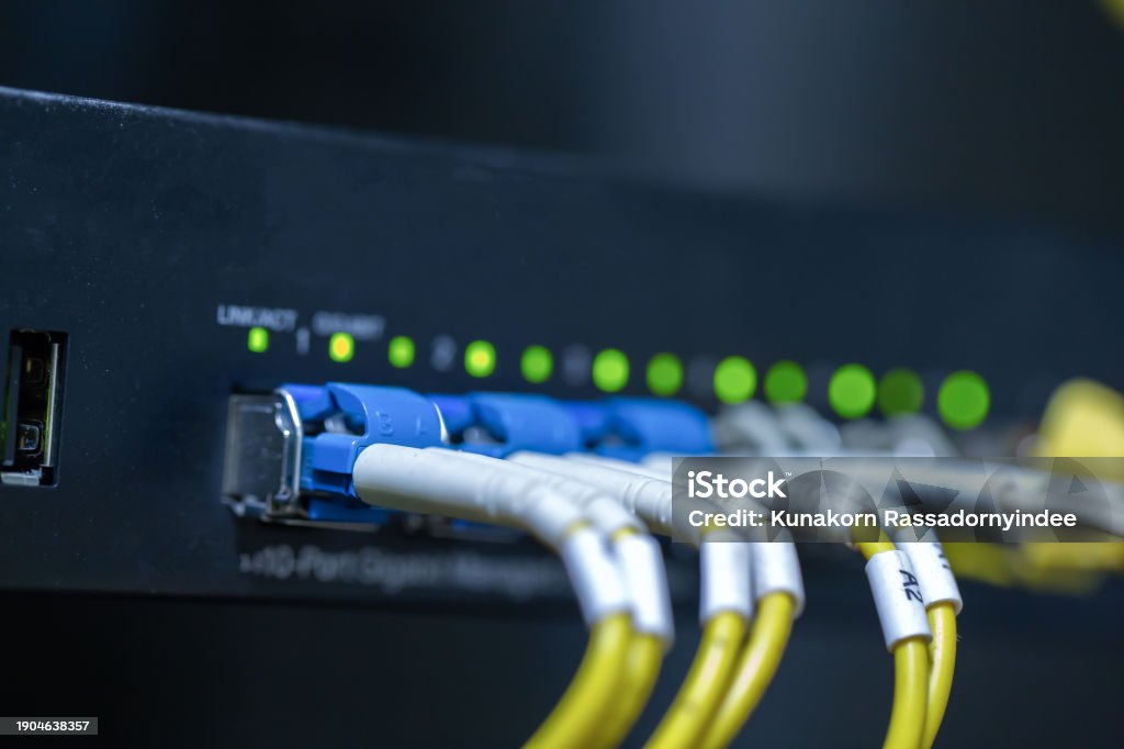Computer Internert Cable Information Technology Room Computer Network Ether Cable Fiber Optic ...